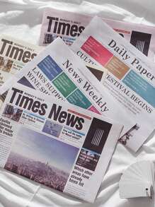 2Pcs English Newspapers, Ins Style, Magazine Style, Shooting Props, Photo Props, Background Paper, European And American Retro Style Decoration,Chic Style Decoration, Flower Wrapping Paper Gifts Birthday Graduation