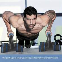 1 Pair Ergonomic Push Up Handles - Slip-Resistant Surface With Cushioned Foam Grips For Comfort And Support - Ideal For Effective And Safe Upper Body Exercise Routines Sports - Blue - View 4