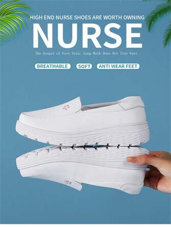 Zoccoli bianchi antiscivolo e antistatici da donna per infermiere, scarpe casual Q-Rebound con assorbimento degli urti e resistenza all'abrasione, suole morbide, leggeri e isolanti, adatti per interni ed esterni