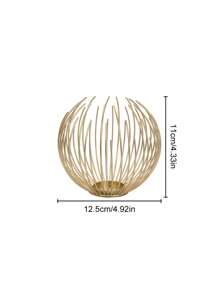 1入輕奢金屬燭台，現代鐵藝裝飾燭臺，復古中空燭座，適用於婚禮家庭聚會派對和假日桌面點綴 - 彩色 - 查看 14