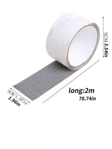 1roll Self Adhesive Window Screen Repair Tape, Anti-Insect Net Hole Reparing Patch, Suitable For Dorm Door/ Curtain Screen/ Net Repair, Strong Adhesive Window Screen Repair Tape, Fix Tear And Bug-Proof Net - Grey - View 2