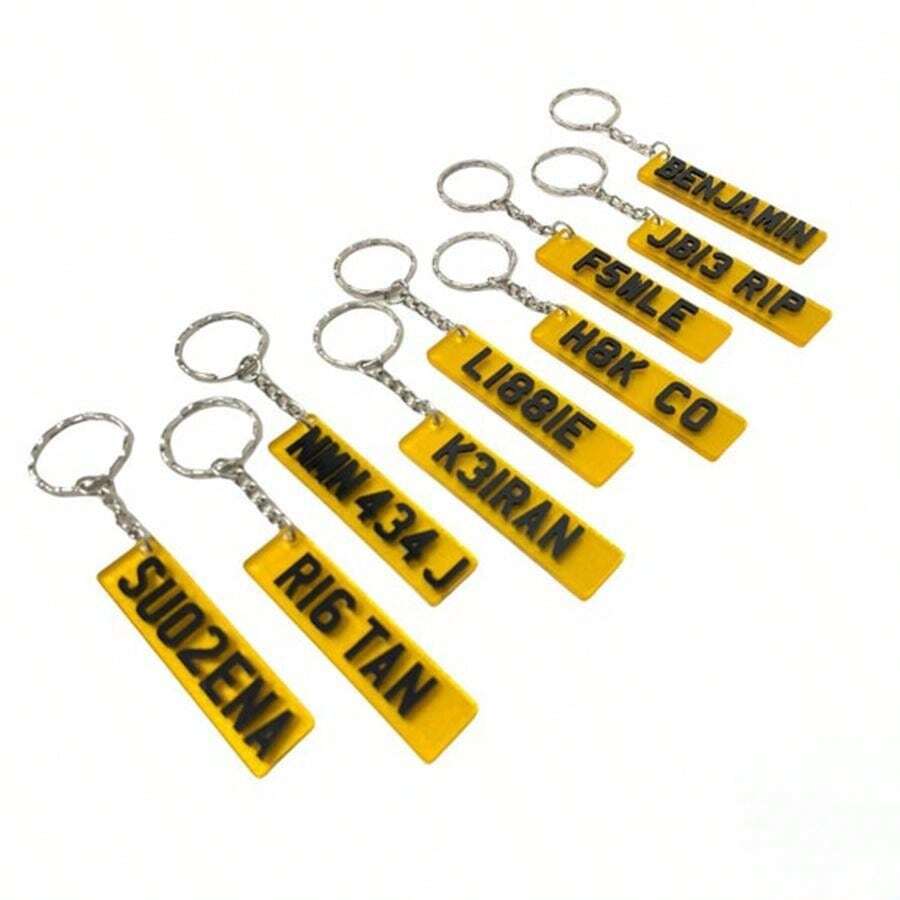 Custom 3D Number Plate Keyring, Personalized Name Keyring, Registration