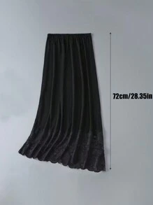 3pcs/1pc Women's Waist Cincher Anti-Static Anti-Light Inner Lining Lace Decor Long Midi-Length Skirt Slip, Elastic And Adjustable Waistband, Multiple Colors & Sizes (One Size Fits All) Valentine's Day Summer, School Fall, Autumn, Halloween