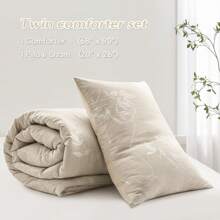 Downluxe Comforter Set - Bedding Comforter Sets, Botanical Flower Comforter, Soft Reversible Floral Comforter And Pillow Sham For All Seasons - 卡其色 - 查看 6