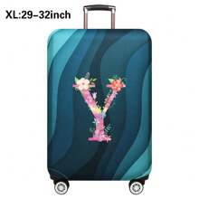 Husă de călătorie pentru bagaje de 18 până la 32 inch, huse de protecție pentru bagaje pentru bărbați și femei, accesorii esențiale pentru călătorii în aer liber, huse elastice pentru valiză, huse de praf elastice, la modă, inițială cu numele de la A la Z, imprimeu cu litere roz pentru școală, accesorii școlare, lucruri școlare