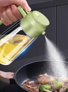 1pc, Oil Spray Pot, Automatic Opening And Closing Oil Bottle, Oil Sprayer, Kitchen Oil Sprayer, Glass Oil Sprayer Mister, Gravity Oil Bottle, Leak-Proof Olive Oil Storage Bottle, Vinegar Dispenser, For Cooking, Baking, Salad, Grilling, Kitchen Gadget