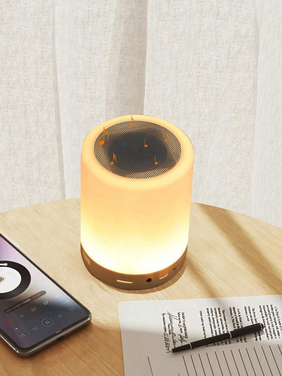 繽紛龍頭燈光無線揚聲器，氛圍燈光無線音箱，汽車無線揚聲器 - 白色 - 查看 1