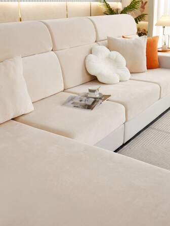 1pc Velvet Elastic Stretch Sofa Cover Universal Four Seasons Sofa Seat Cover With Armrests And Backrests For 1/2/3/4-Seater Sofa