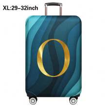 Luggage Cover Travel Case Cover For 18 To 32 Inch Luggage Protector Cases For Men Women Outdoor Holiday Travel Essentials Accessories Polyester Suitcase Elastic Dust Covers Fashion Initial Name A To Z Gold Letter Print Travel Accessories Travel Must Haves Bag For School School Accessories School Stuff - Blue - View 31