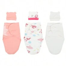 3件套新生儿襁褓套装，0-3个月婴儿襁褓，可穿戴婴儿毯，婴儿襁褓包巾，易换尿布襁褓袋，可穿戴婴儿毯，婴儿襁褓 - 3件裝 - 查看 11