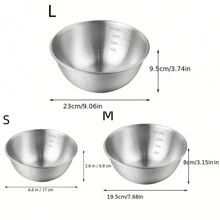 Stainless Steel Mixing Bowl, Salad Bowl, Kitchen Bowl, Multifunctional Mixing Bowl, Dough Bowl, Stackable, Reusable, Suitable For Cooking And Food Storage, Easy To Clean Thick Multi-Purpose Restaurant, Refrigerator Safe And Rust Resistant School Supplies,Back To School - Silver - View 9