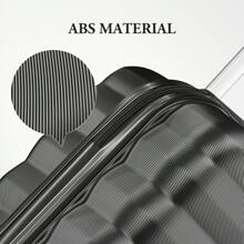 Luggage Set 3 Piece Suitcase Sets With Spinner Wheel, ABS Hardside Travel Laggage Travel Suitcase Suitcases Suit Case Durable Travel Luggage,Combination Lock, 360° Smooth-Rolling Wheels, Large Capacity For Travel, Ideal For School/College/Office Use, Suitable For Boys/Girls/Women/Man, Perfect For Trips & Daily Needs - 黑色 - 查看 2