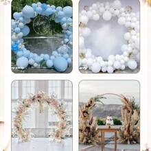 1 Set runder Ballon Bogen Bausatz, wiederverwendbar für Hochzeiten, Geburtstagsfeiern, Foto-Hintergründe, Feiertags-Dekorationen Ballon Ring Hintergrund Bausatz, Weihnachten - Weiss - Übersicht 6