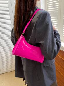 2024 Spring New Casual Shoulder Small Bag For Women, Vintage Shoulder Crossbody Bag, Fashionable Commuting Bag. Suitable For Teen Girls, College Students. Vintage Zipper Bag For Newbies And White Collars. Perfect For Office, Work, Business, Commuting. Best Work Bag For Women. - Hot Pink - View 5