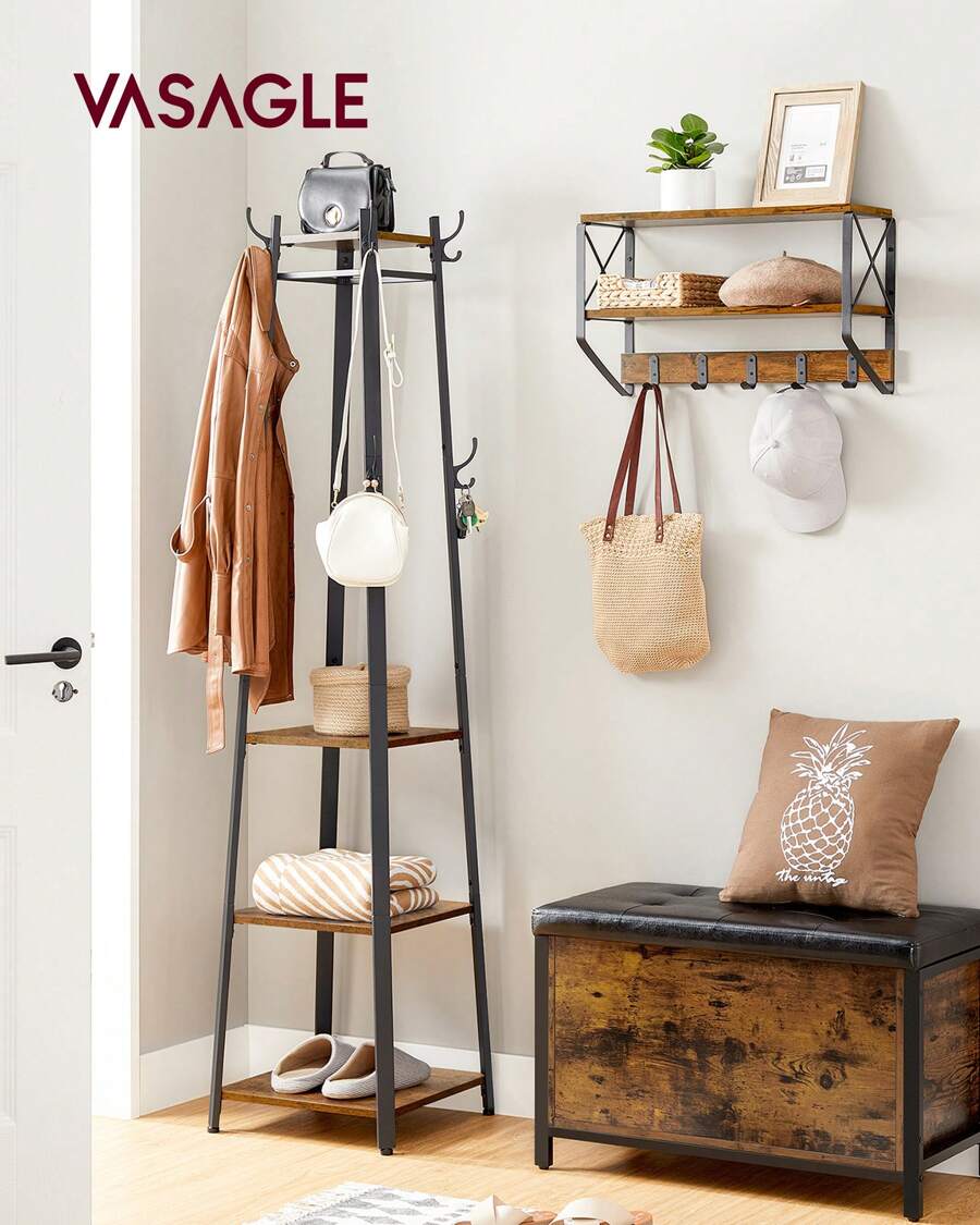 VASAGLE Coat Racks - Chocolate Brown - View 1