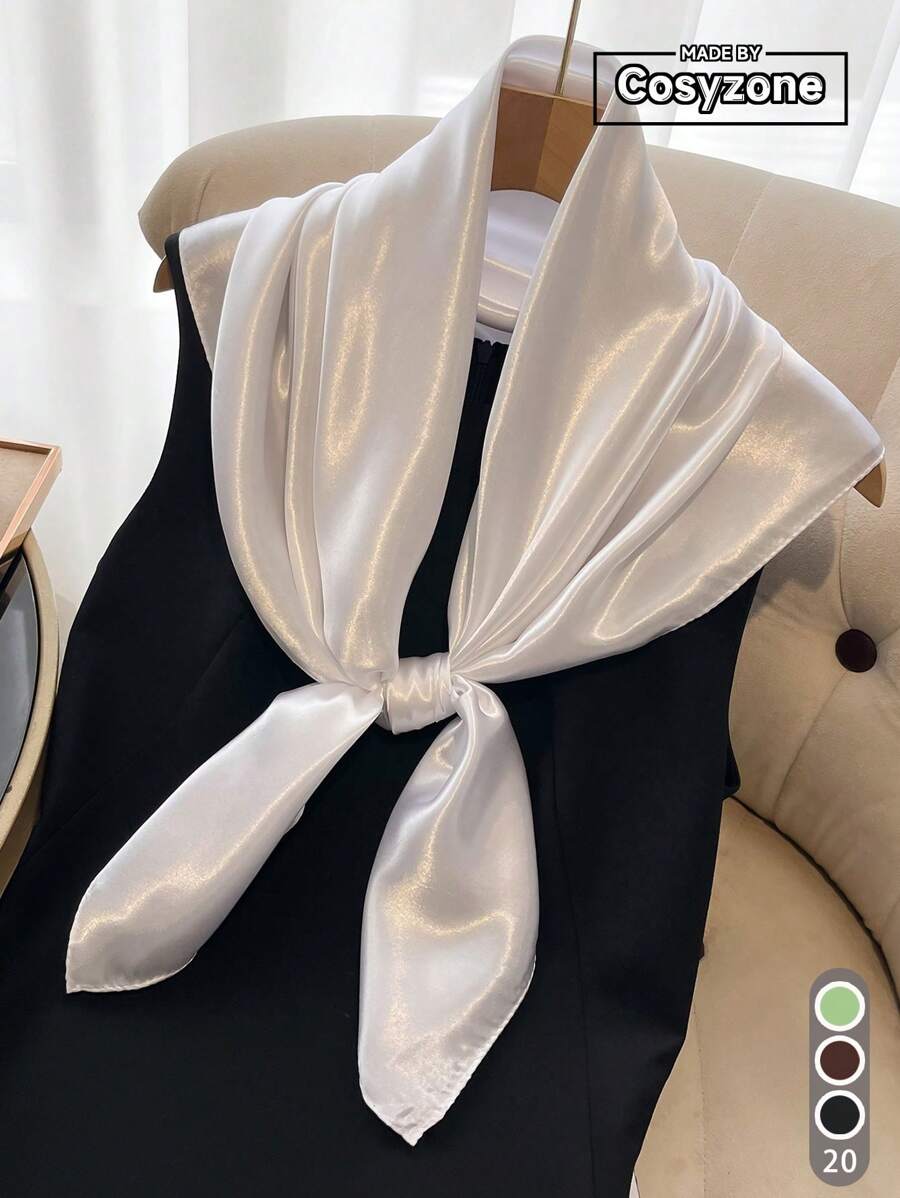 1pc Imitate Silk Solid 90 Color Bandana, Sunscreen, Light Cardigan, All-Match Decoration Scarf Bandana,Hair Band,Head Band Ideal For Dressing Up Your Look - Multicolor - View 1