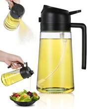 1pc, Oil Spray Pot, Automatic Opening And Closing Oil Bottle, Oil Sprayer, Kitchen Oil Sprayer, Glass Oil Sprayer Mister, Gravity Oil Bottle, Leak-Proof Olive Oil Storage Bottle, Vinegar Dispenser, For Cooking, Baking, Salad, Grilling, Kitchen Gadget