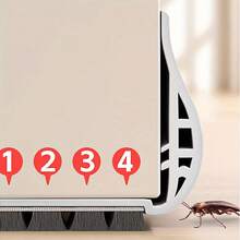 易安装门挡风条、静音刷底门缝密封条、木门、房门、卧室门、防风条、静音防鼠密封条防水墙纸、适用于客厅装饰、宿舍装饰、返校用品、万圣节装饰 - 彩色 - 查看 3