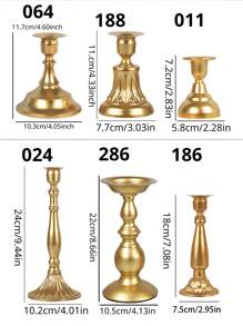 1 CÁI Giá nến cưới bằng sắt kim loại sơn phun màu vàng, trang trí sân ngoài trời, trang trí máy tính để bàn văn phòng, cốc đựng nến thơm, bữa tối dưới ánh nến, không khí phòng, thích hợp cho đám cưới, họp mặt gia đình, tiệc tùng, xưng tội, trang trí bàn, quà tặng - Vàng - Xem 3