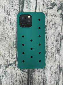Iphone 16 1pc 高端镂空硅胶防震防滑散热手机壳兼容 iPhone 13/14/15/13 Pro Max/14 Pro Max/15 Pro Max - 墨綠色 - 查看 13