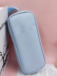 1入全新簡約3D純色筆袋，大容量牛津布筆盒，高端創意文具盒，適用於小學和初中學生