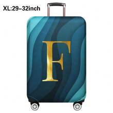 Luggage Cover Travel Case Cover For 18 To 32 Inch Luggage Protector Cases For Men Women Outdoor Holiday Travel Essentials Accessories Polyester Suitcase Elastic Dust Covers Fashion Initial Name A To Z Gold Letter Print Travel Accessories Travel Must Haves Bag For School School Accessories School Stuff - Blue - View 68
