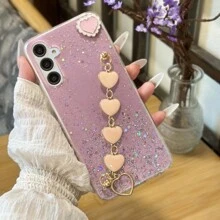 1pc Galaxy Glitter Heart DIY Bracelet & Phone Case Compatible With IPhone/ Compatible With Samsung/ Compatible With OPPO/ Compatible With Huawei Phones