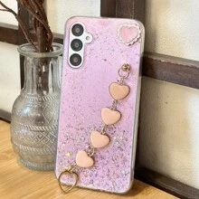 1pc Galaxy Glitter Heart DIY Bracelet & Phone Case Compatible With IPhone/ Compatible With Samsung/ Compatible With OPPO/ Compatible With Huawei Phones