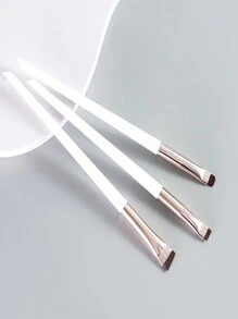 3pcs Full Set Makeup Brush Tool, Including Knife-Edge Eyeshadow Brush, Ultra-Thin Eyeliner Brush, Lip Brush & Angled Eyebrow Brush,Brush Set,Makeup Brush Kit,Make Up Brush Set,Make Up Set Complete,Makeup Brush Set,Complete Makeup Kit,Brush Kit,Brushes Makeup Set,Makeup Gift Set,Set - White - View 3