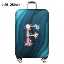 Husă de călătorie pentru bagaje de 18 până la 32 inch, huse de protecție pentru bagaje pentru bărbați și femei, accesorii esențiale pentru călătorii în aer liber, huse elastice pentru valiză, huse de praf elastice, la modă, inițială cu numele de la A la Z, imprimeu cu litere roz pentru școală, accesorii școlare, lucruri școlare