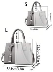 2023 New European And American Style Women's Bag, Litchi Patterned Fashion Handbag, Shoulder Bag, Crossbody Bag - Grey - View 3