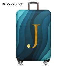 Luggage Cover Travel Case Cover For 18 To 32 Inch Luggage Protector Cases For Men Women Outdoor Holiday Travel Essentials Accessories Polyester Suitcase Elastic Dust Covers Fashion Initial Name A To Z Gold Letter Print Travel Accessories Travel Must Haves Bag For School School Accessories School Stuff - Blue - View 58