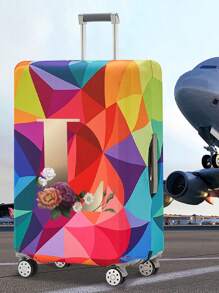 18-32Inch Luggage Cover Elastic Suitcase Cover For 18 To 32 Inch Travel Case Cover Luggage Dazzling Geometry Pattern Name Initials Letter Pattern Pattern Anti-Scratch Protector Case Protector Cover Travel Suitcase Cover Protective Cover Dustproof Cover Trolley Case Luggage Dust Cover Travel Accessories ﻿ ﻿ Bag For School School Accessories School Stuff