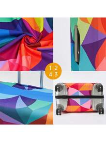 18-32Inch Luggage Cover Elastic Suitcase Cover For 18 To 32 Inch Travel Case Cover Luggage Dazzling Geometry Pattern Name Initials Letter Pattern Pattern Anti-Scratch Protector Case Protector Cover Travel Suitcase Cover Protective Cover Dustproof Cover Trolley Case Luggage Dust Cover Travel Accessories ﻿ ﻿ Bag For School School Accessories School Stuff