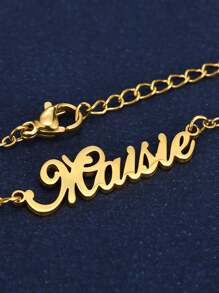 Personalisierte Namenskette für Frauen aus Edelstahl in Silber Farbe als Fußkettchen, modischer Fußschmuck