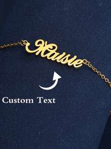 Personalisierte Namenskette für Frauen aus Edelstahl in Silber Farbe als Fußkettchen, modischer Fußschmuck