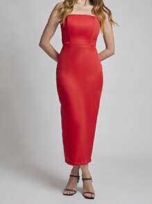 Women Midi Dresses - 紅色 - 查看 4