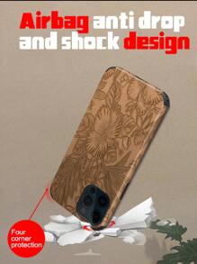 Embossed Phone Case With Anti-Shock/ Drop Resistance And Wrist Strap Design, Compatible With IPhone, Embossed Sticker Skin Craft