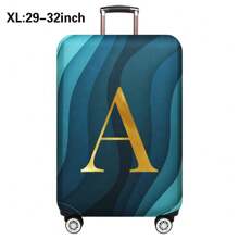 Luggage Cover Travel Case Cover For 18 To 32 Inch Luggage Protector Cases For Men Women Outdoor Holiday Travel Essentials Accessories Polyester Suitcase Elastic Dust Covers Fashion Initial Name A To Z Gold Letter Print Travel Accessories Travel Must Haves Bag For School School Accessories School Stuff - Blue - View 22