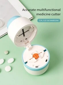 Pill Cutter, Portable Pocket Pill Box Splitter For Cutting Pills Into Quarters Or Halves - Multicolor - View 8
