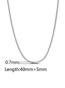 HuooNew 1 Máy Tính Đơn Giản & Đa Năng Nữ Bạc 925 Xương Rắn Dây Chuyền Vòng Cổ, Quà Tặng Ngày Lễ Tình Nhân, Đảng Hoặc Tiệc Phụ Kiện - Bạc - Xem 2