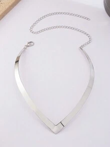 1pc Asymmetrical Geometric Western Style Vintage Exaggerated Personalized Fashion Statement Necklace - Silver - View 6