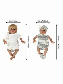 1入組16英寸重生娃娃可愛的Tink手工製作逼真軟身嬰兒玩具，附帶有頭髮（布身） - Unisex - 查看 4