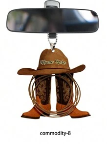 1pc Personalized Cowboy Boot And Hat Flat Car Pendant Decoration - Cowboy Boots - View 10