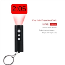 1pc 2.56*0.79inch Fashionable Mini Projection Clock Keychain, Creative Projection Mini Flashlight, For Home Decor, Office, Study, Outdoor Portable Projection Clock,Home Decor ,Room Decor - Multicolor - View 10