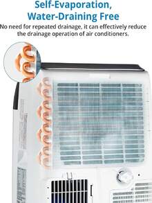 14000 BTU Portable Air Conditioner - Ideal For Rooms Up To 750 Sq Ft, 3-In-1 Function (Cooling, Fan, Dehumidifier), Remote Control, Sleep Mode, 24H Timer, Window Exhaust Kit - White - 白色 - 查看 4