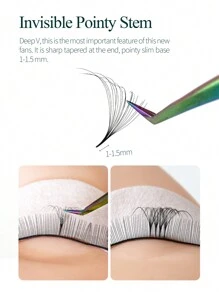 SONG LASHES 500pcs,Premade Fans Eyelash Extensions,20D,Curl C D,Natural & Soft,Hand-Grafted False Eyelasheslash Clusters,Eyelash Clusters,Individual Eyelashes,Lashes,Fake Lashes - Black - View 7