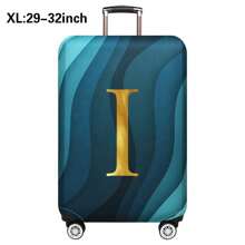 Luggage Cover Travel Case Cover For 18 To 32 Inch Luggage Protector Cases For Men Women Outdoor Holiday Travel Essentials Accessories Polyester Suitcase Elastic Dust Covers Fashion Initial Name A To Z Gold Letter Print Travel Accessories Travel Must Haves Bag For School School Accessories School Stuff - Blue - View 65