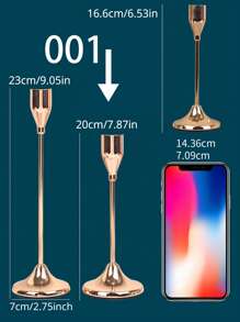 1个/套 金属锥形烛台，复古现代装饰中心烛台。适用于壁炉、婚礼、圣诞节、派对、乔迁礼物、家居装饰、餐桌、卧室梳妆台、茶蜡烛台。 - 玫瑰金 - 查看 9