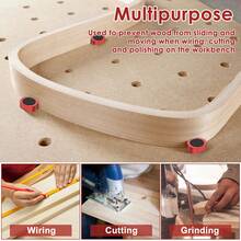8Pcs Bench Clamp 19mm Aluminum Alloy Workbench Hole Stop Sturdy Woodworking Table Stop With Non-Slip Pad Multipurpose Woodworking Accessories For Workbench - Red - View 3